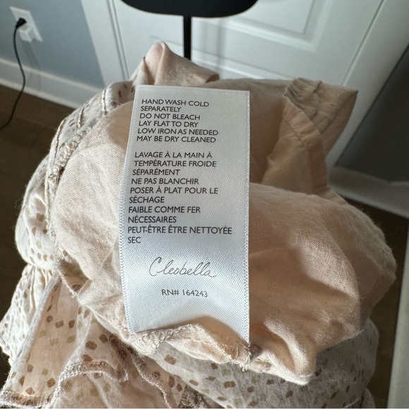 Cleobella Zane Tiered Ruffle Midi Dress Women's Size Large Tie Shoulders - Picture 10 of 10